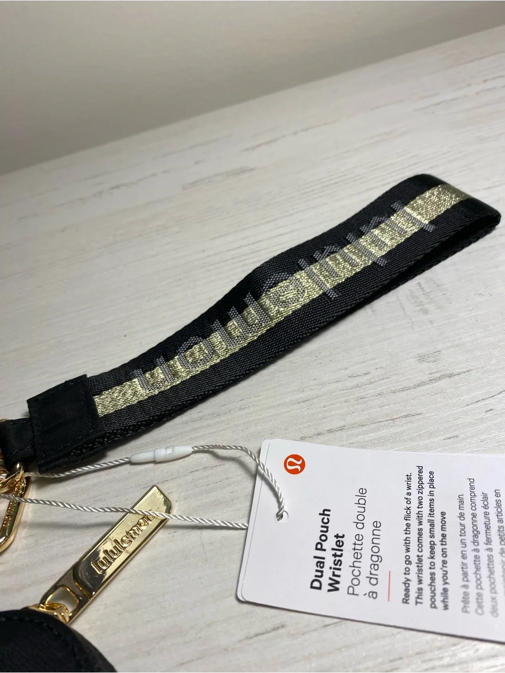 lululemon athletica Black Key & Card Holder Set with Gold Hardware